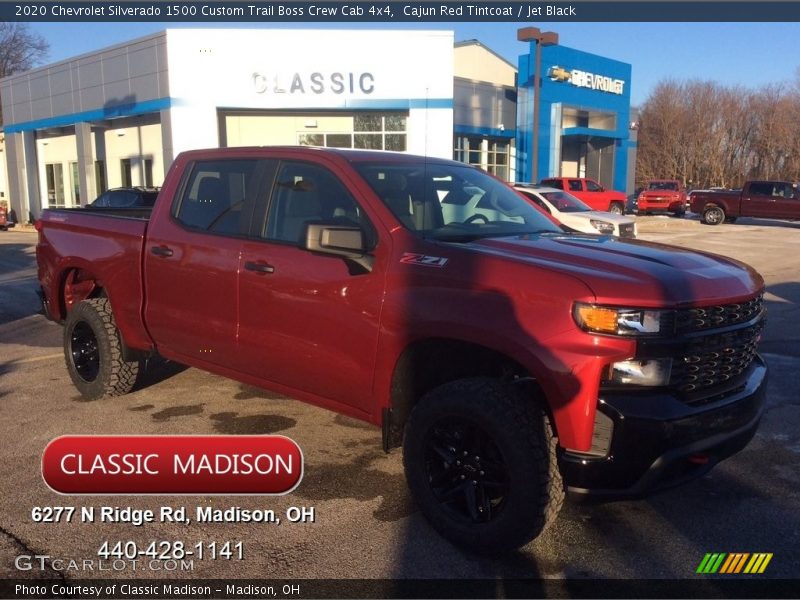 Cajun Red Tintcoat / Jet Black 2020 Chevrolet Silverado 1500 Custom Trail Boss Crew Cab 4x4