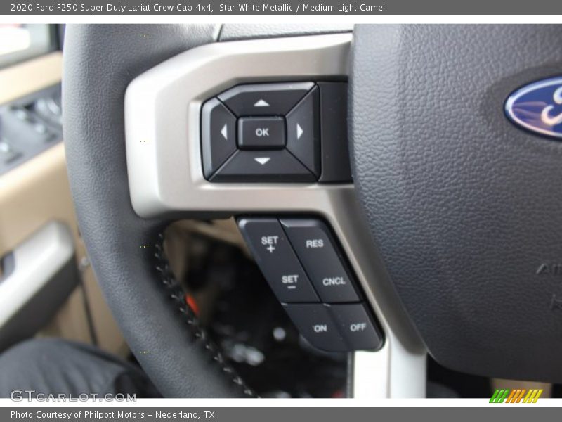 Star White Metallic / Medium Light Camel 2020 Ford F250 Super Duty Lariat Crew Cab 4x4