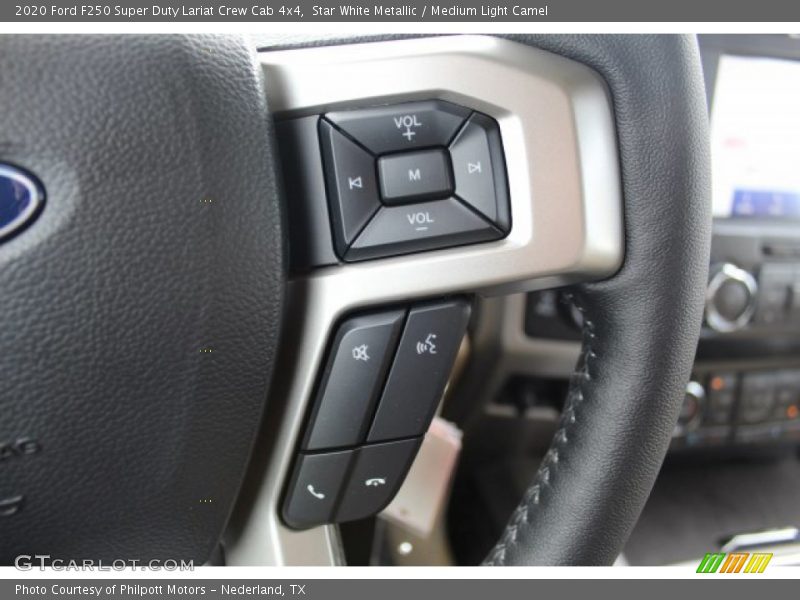 Star White Metallic / Medium Light Camel 2020 Ford F250 Super Duty Lariat Crew Cab 4x4