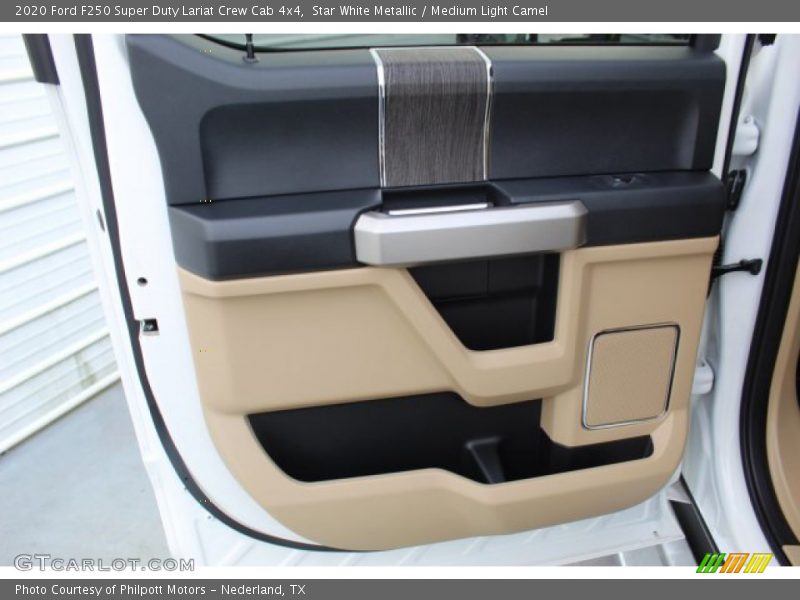Star White Metallic / Medium Light Camel 2020 Ford F250 Super Duty Lariat Crew Cab 4x4