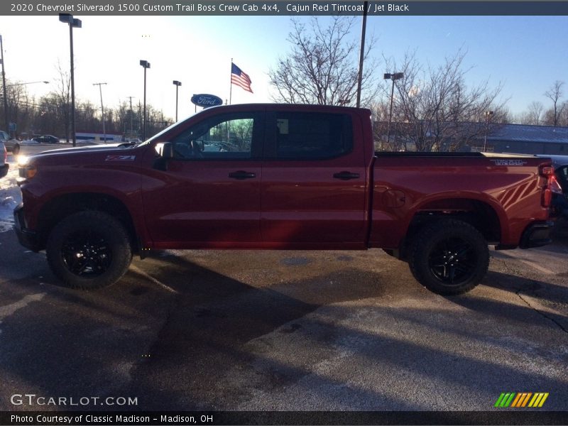 Cajun Red Tintcoat / Jet Black 2020 Chevrolet Silverado 1500 Custom Trail Boss Crew Cab 4x4