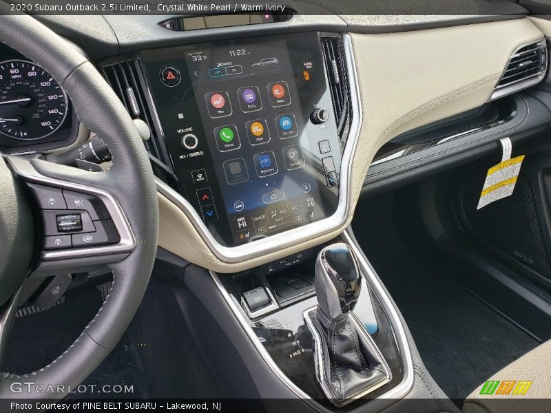 Dashboard of 2020 Outback 2.5i Limited