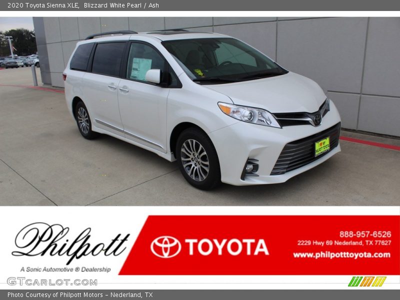 Blizzard White Pearl / Ash 2020 Toyota Sienna XLE