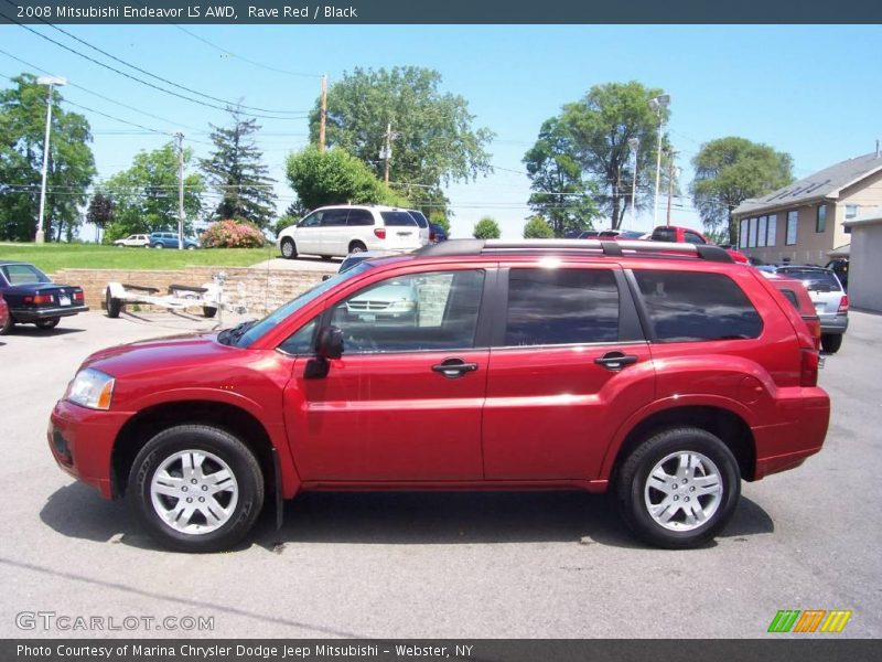 Rave Red / Black 2008 Mitsubishi Endeavor LS AWD