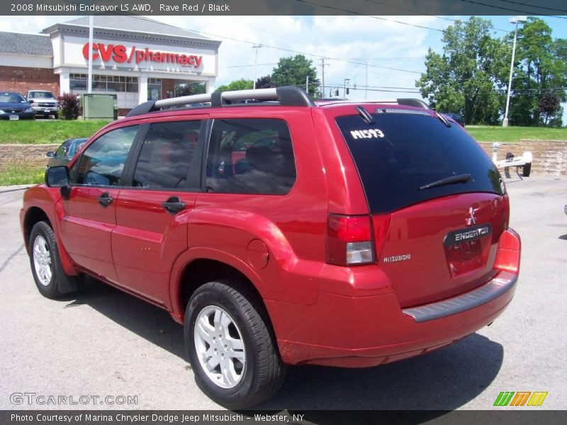 Rave Red / Black 2008 Mitsubishi Endeavor LS AWD