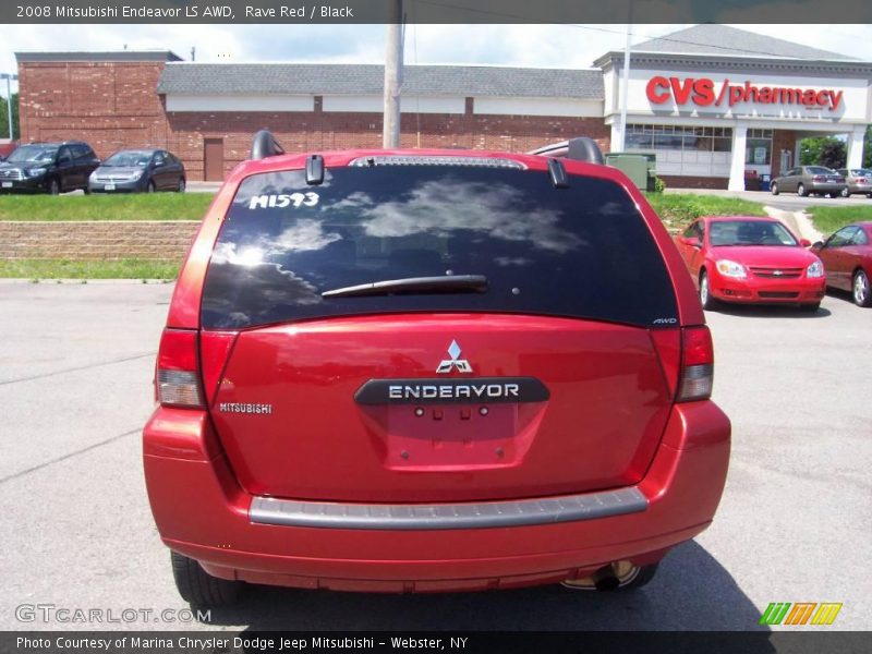 Rave Red / Black 2008 Mitsubishi Endeavor LS AWD