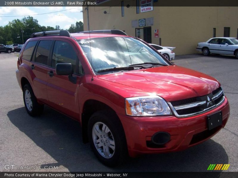 Rave Red / Black 2008 Mitsubishi Endeavor LS AWD