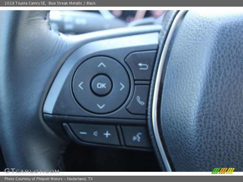 Blue Streak Metallic / Black 2019 Toyota Camry SE