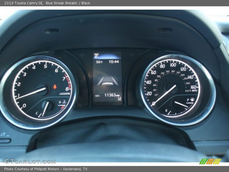Blue Streak Metallic / Black 2019 Toyota Camry SE