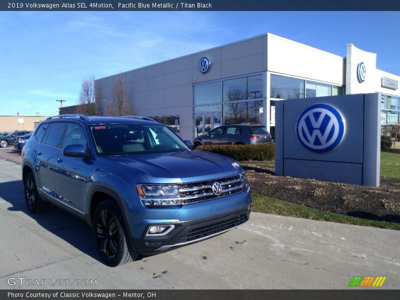 Pacific Blue Metallic / Titan Black 2019 Volkswagen Atlas SEL 4Motion
