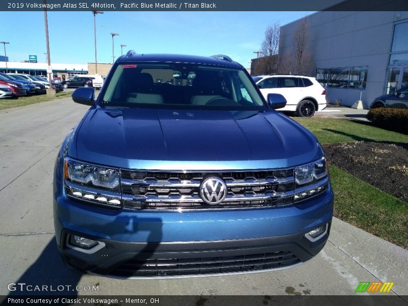 Pacific Blue Metallic / Titan Black 2019 Volkswagen Atlas SEL 4Motion