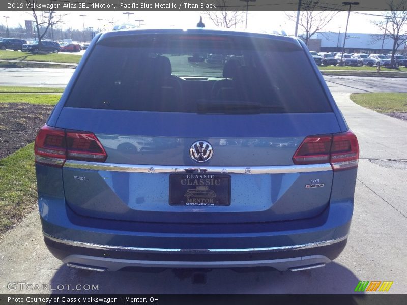 Pacific Blue Metallic / Titan Black 2019 Volkswagen Atlas SEL 4Motion