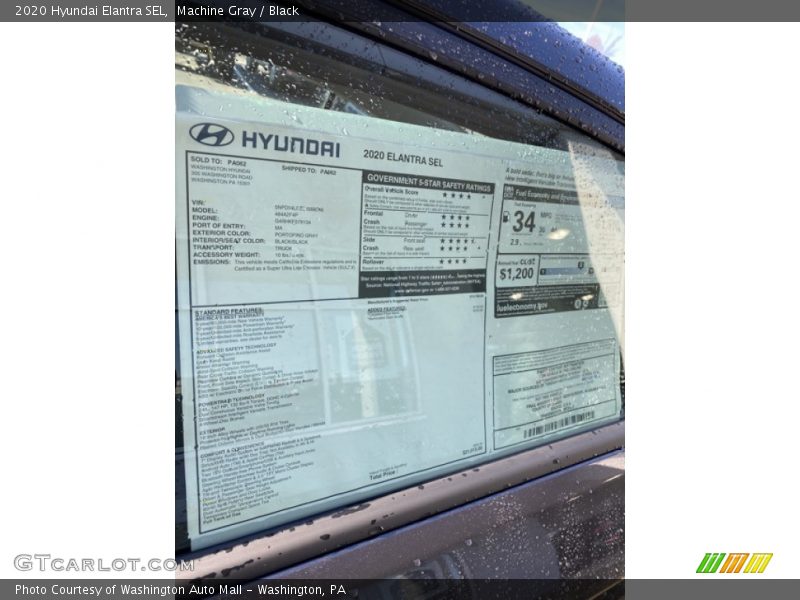 Machine Gray / Black 2020 Hyundai Elantra SEL