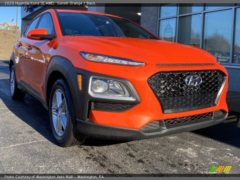 Sunset Orange / Black 2020 Hyundai Kona SE AWD