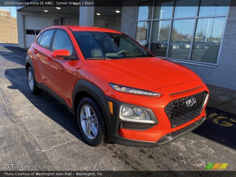 Sunset Orange / Black 2020 Hyundai Kona SE AWD