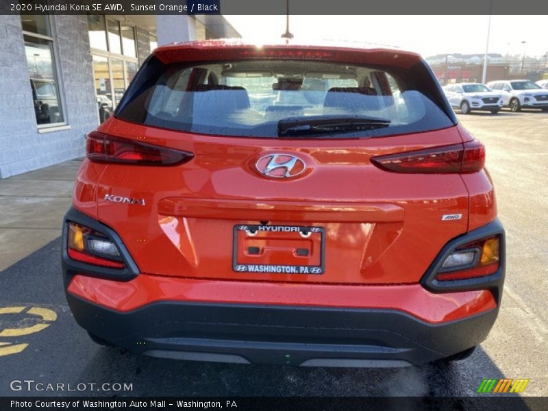 Sunset Orange / Black 2020 Hyundai Kona SE AWD