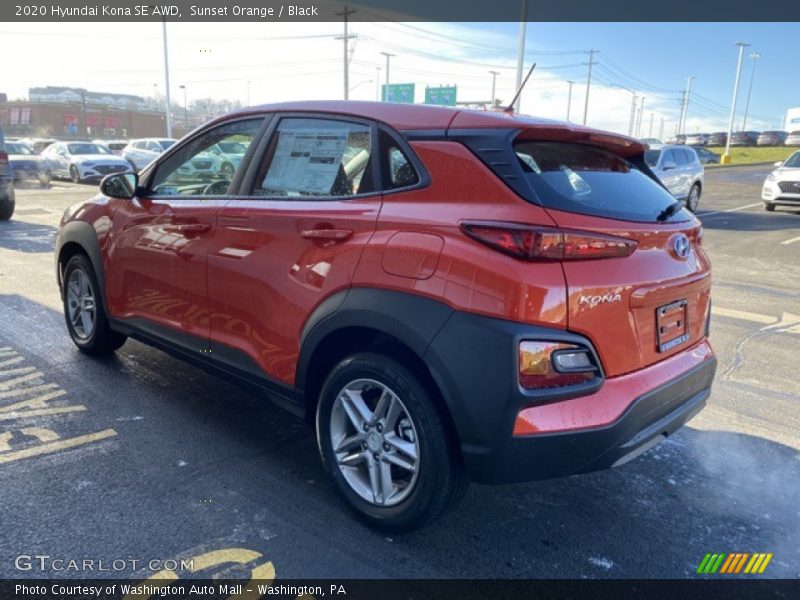 Sunset Orange / Black 2020 Hyundai Kona SE AWD