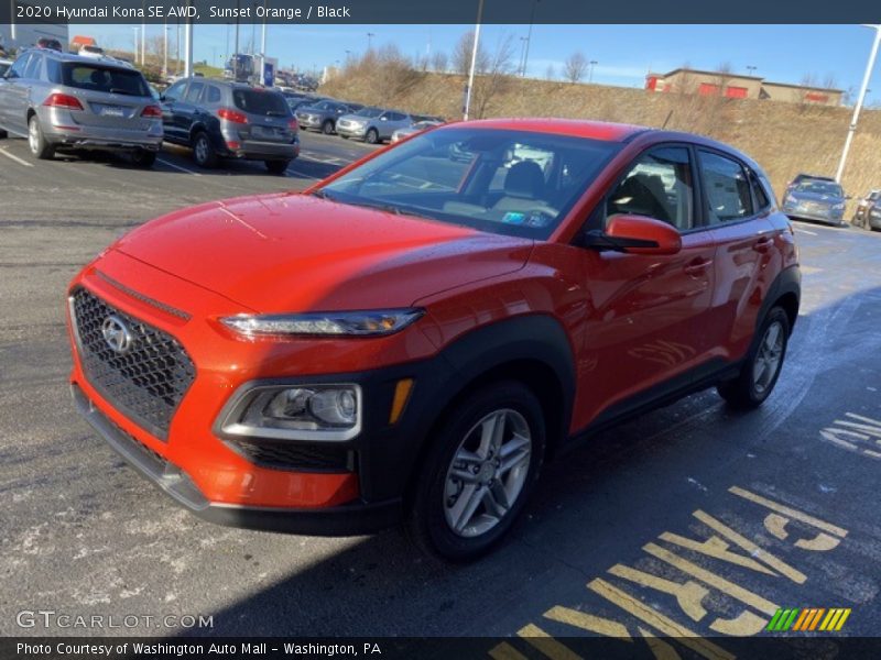 Sunset Orange / Black 2020 Hyundai Kona SE AWD