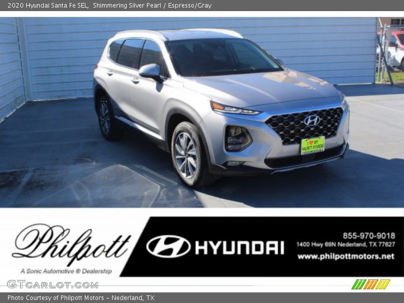 Shimmering Silver Pearl / Espresso/Gray 2020 Hyundai Santa Fe SEL