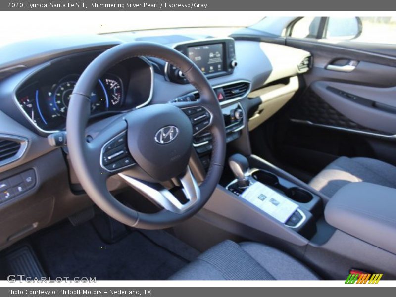 Shimmering Silver Pearl / Espresso/Gray 2020 Hyundai Santa Fe SEL