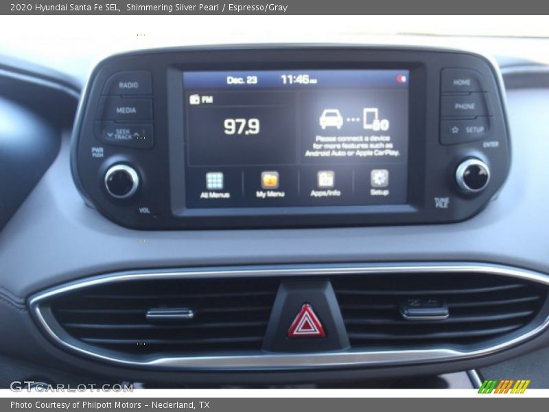 Shimmering Silver Pearl / Espresso/Gray 2020 Hyundai Santa Fe SEL