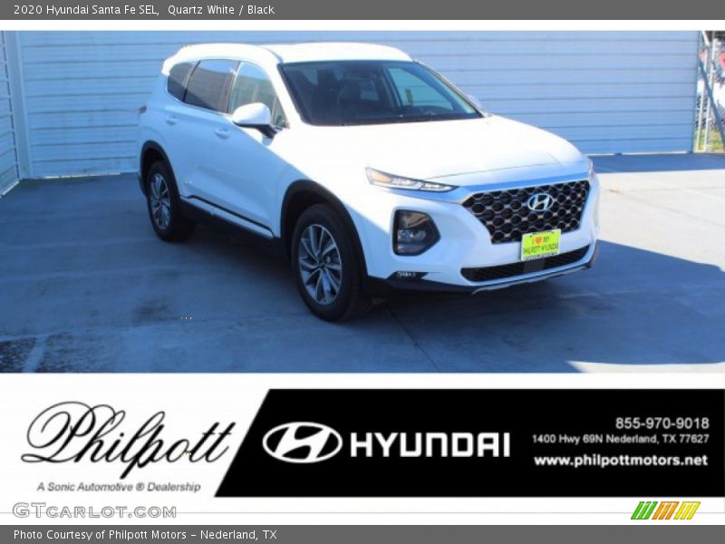 Quartz White / Black 2020 Hyundai Santa Fe SEL