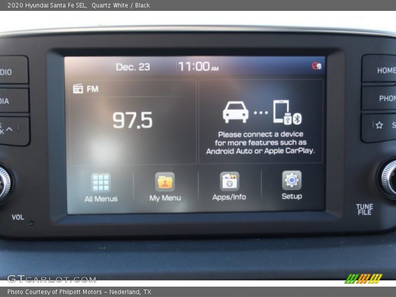 Quartz White / Black 2020 Hyundai Santa Fe SEL