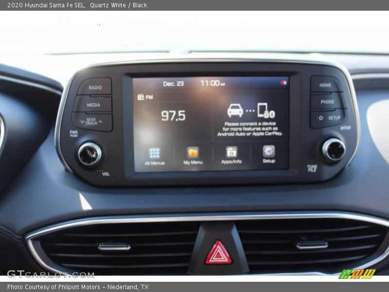 Quartz White / Black 2020 Hyundai Santa Fe SEL