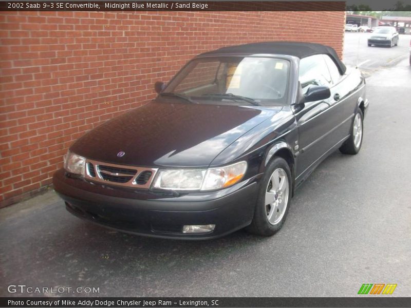 Midnight Blue Metallic / Sand Beige 2002 Saab 9-3 SE Convertible