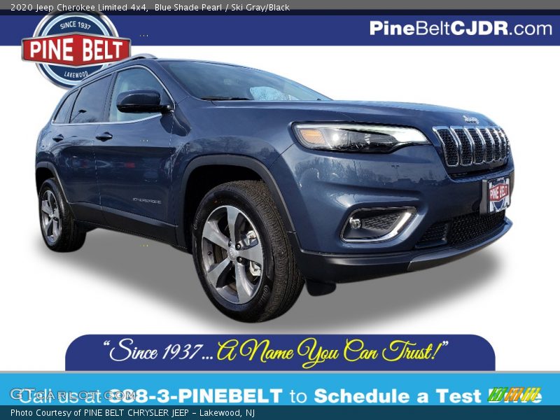 Blue Shade Pearl / Ski Gray/Black 2020 Jeep Cherokee Limited 4x4