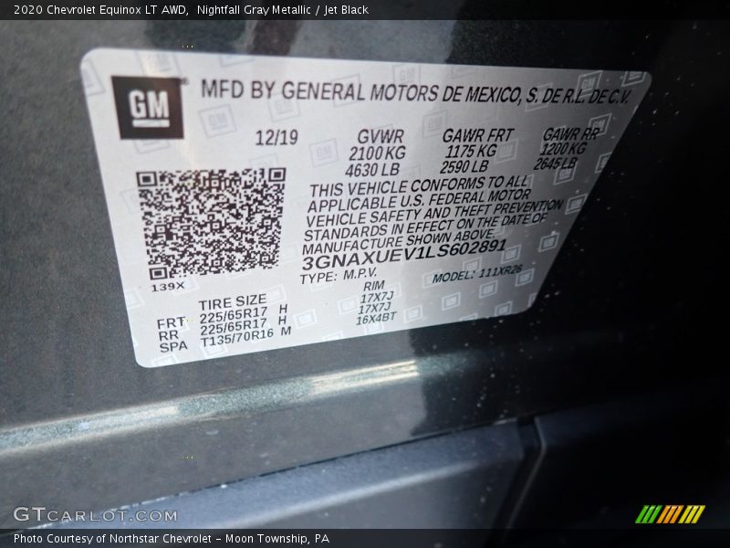 Nightfall Gray Metallic / Jet Black 2020 Chevrolet Equinox LT AWD