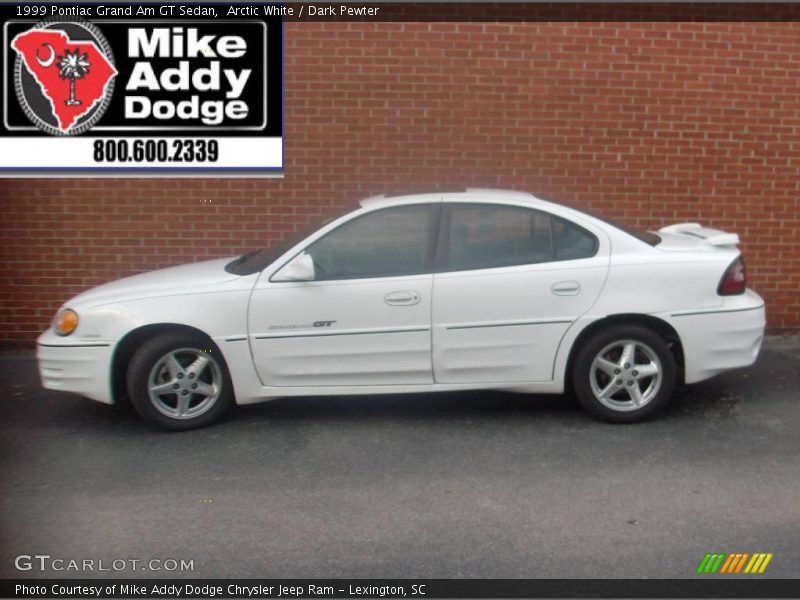 Arctic White / Dark Pewter 1999 Pontiac Grand Am GT Sedan