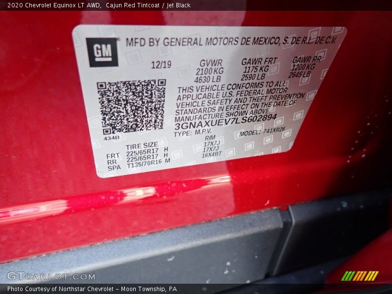 Cajun Red Tintcoat / Jet Black 2020 Chevrolet Equinox LT AWD