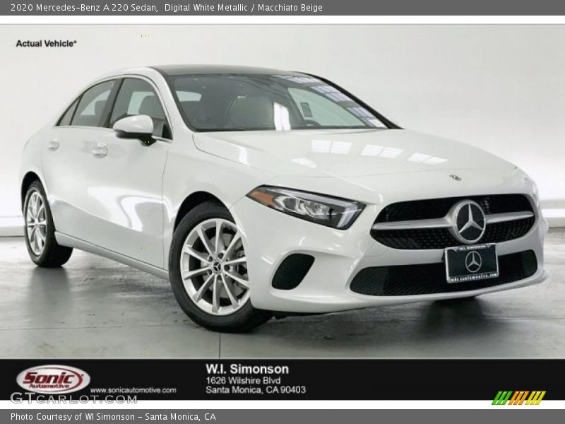 Digital White Metallic / Macchiato Beige 2020 Mercedes-Benz A 220 Sedan