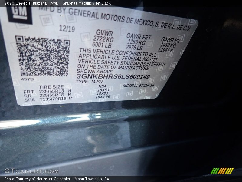 Graphite Metallic / Jet Black 2020 Chevrolet Blazer LT AWD