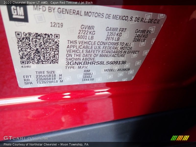 Cajun Red Tintcoat / Jet Black 2020 Chevrolet Blazer LT AWD