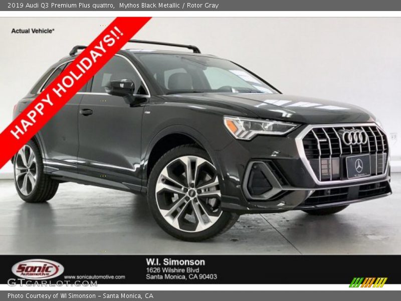 Mythos Black Metallic / Rotor Gray 2019 Audi Q3 Premium Plus quattro