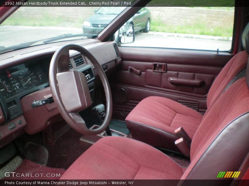 Cherry Red Pearl / Red 1992 Nissan Hardbody Truck Extended Cab