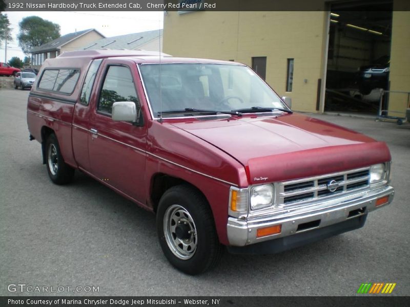 Cherry Red Pearl / Red 1992 Nissan Hardbody Truck Extended Cab