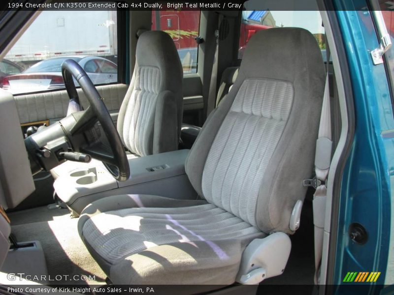 Bright Teal Metallic / Gray 1994 Chevrolet C/K K3500 Extended Cab 4x4 Dually