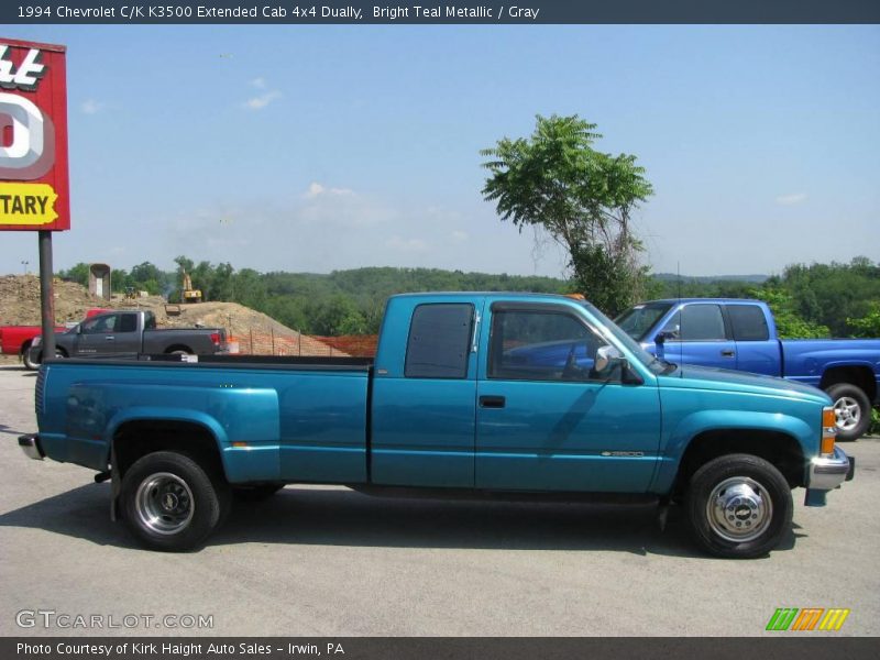 Bright Teal Metallic / Gray 1994 Chevrolet C/K K3500 Extended Cab 4x4 Dually
