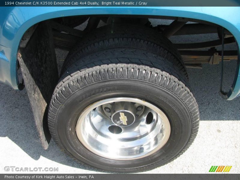 Bright Teal Metallic / Gray 1994 Chevrolet C/K K3500 Extended Cab 4x4 Dually