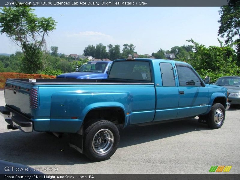 Bright Teal Metallic / Gray 1994 Chevrolet C/K K3500 Extended Cab 4x4 Dually