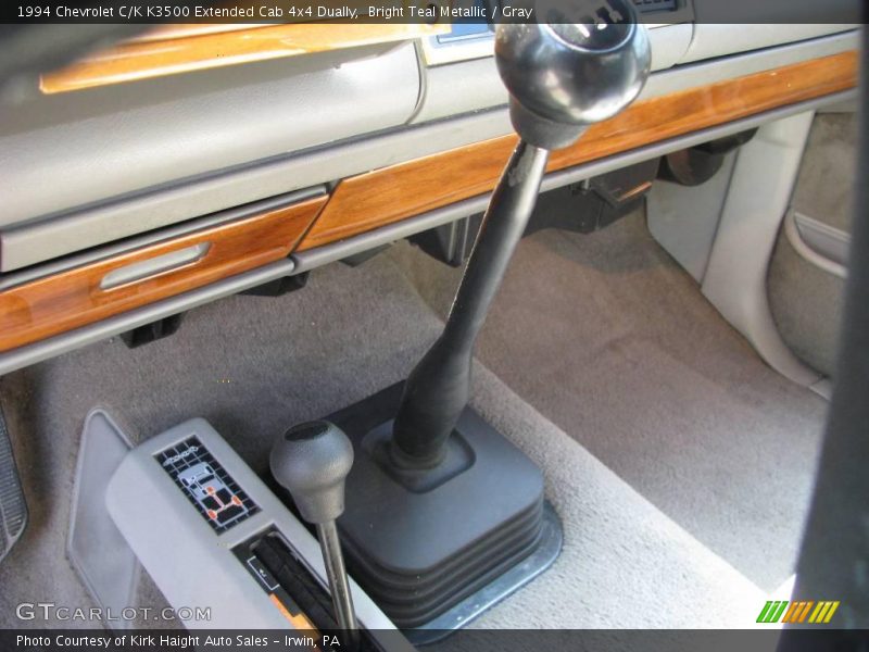 Bright Teal Metallic / Gray 1994 Chevrolet C/K K3500 Extended Cab 4x4 Dually