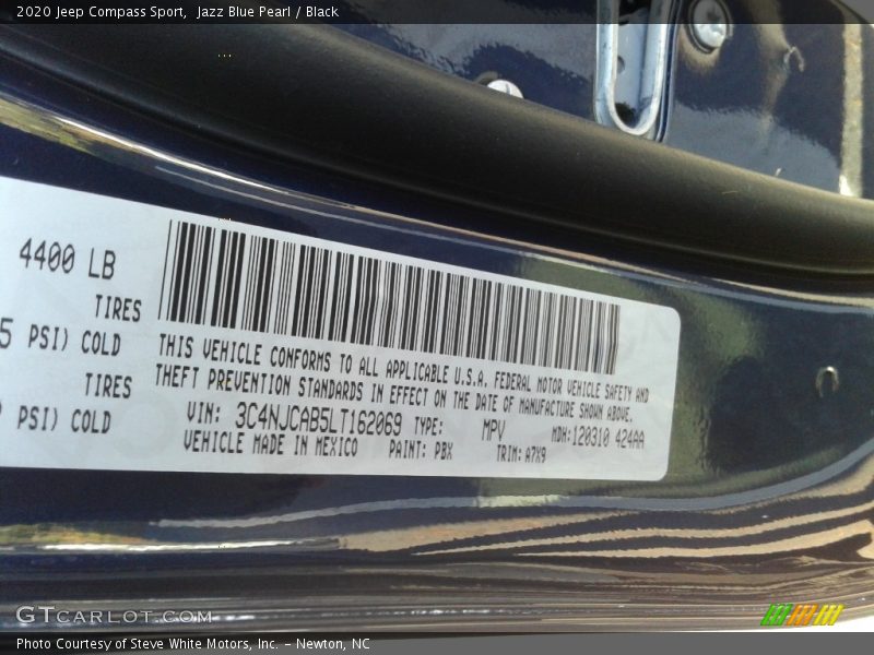 Jazz Blue Pearl / Black 2020 Jeep Compass Sport