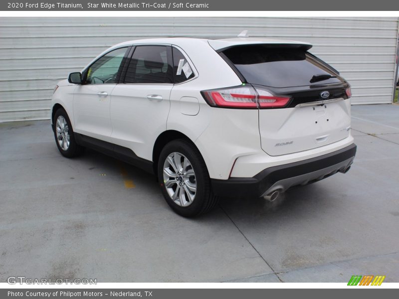 Star White Metallic Tri-Coat / Soft Ceramic 2020 Ford Edge Titanium