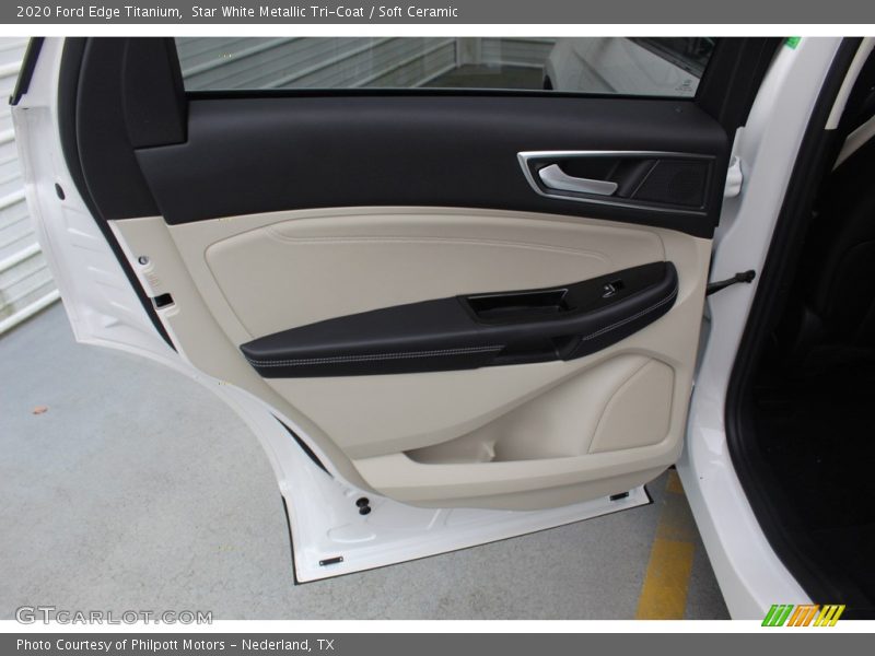 Star White Metallic Tri-Coat / Soft Ceramic 2020 Ford Edge Titanium