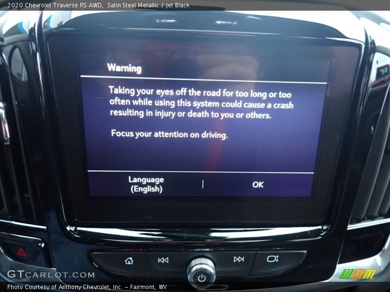Satin Steel Metallic / Jet Black 2020 Chevrolet Traverse RS AWD