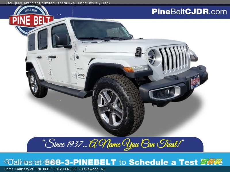 Bright White / Black 2020 Jeep Wrangler Unlimited Sahara 4x4