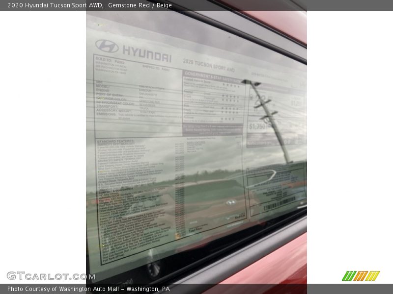 Gemstone Red / Beige 2020 Hyundai Tucson Sport AWD
